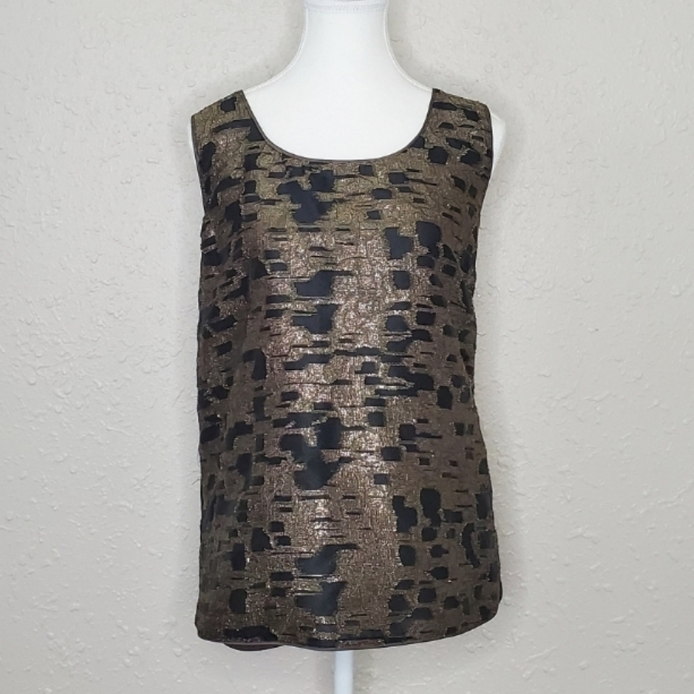 Lafayette 148 New York Black and Gold Blouse